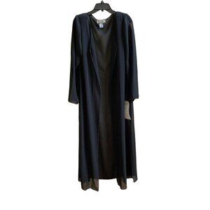 Papell Boutique Black Sheer Duster sz 14